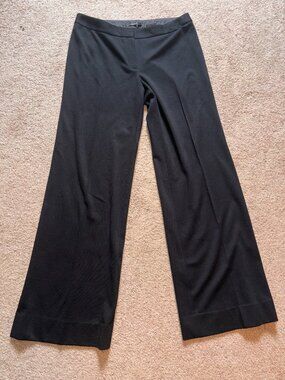 Tahari Black Wide Leg Stretch Dress Pants 8
